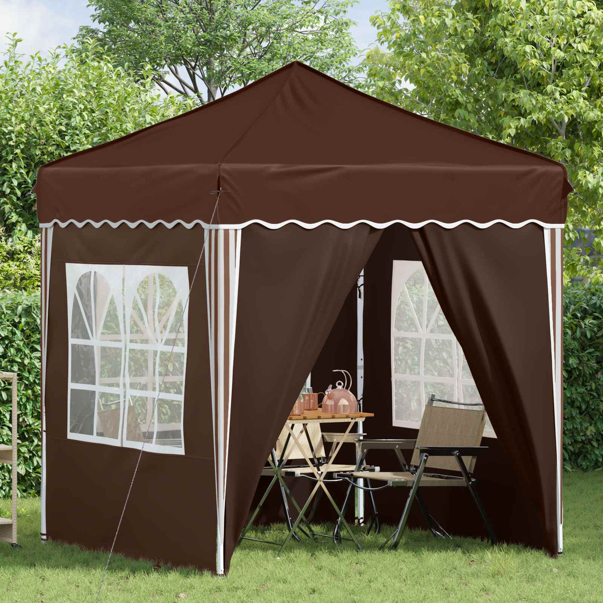 Pop-Up Svinību Teltis 195 X 195 X 245 Cm Oksforda Audums