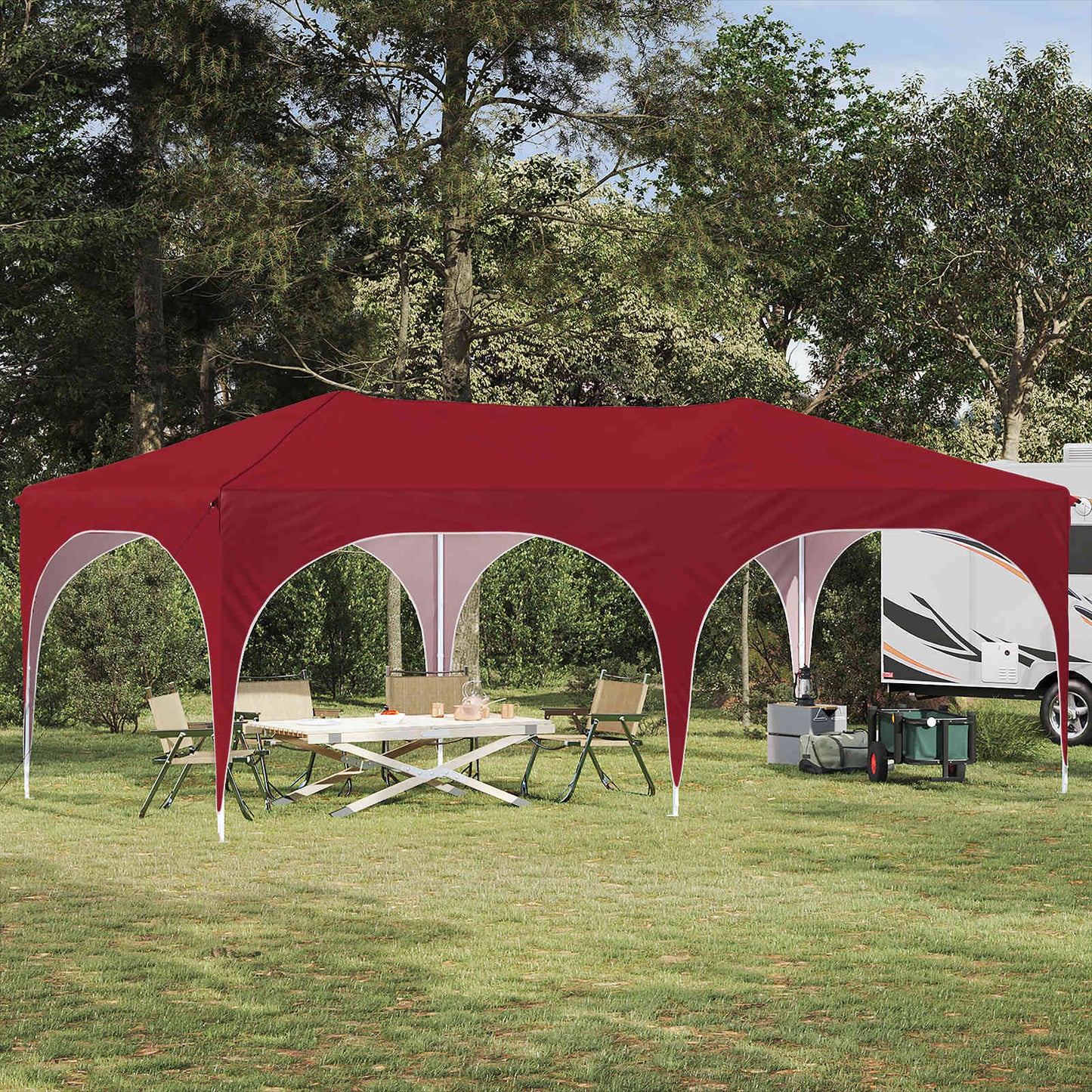 Pop-Up Svinību Teltis 575 X 288 X 245 Cm Oksforda Audums