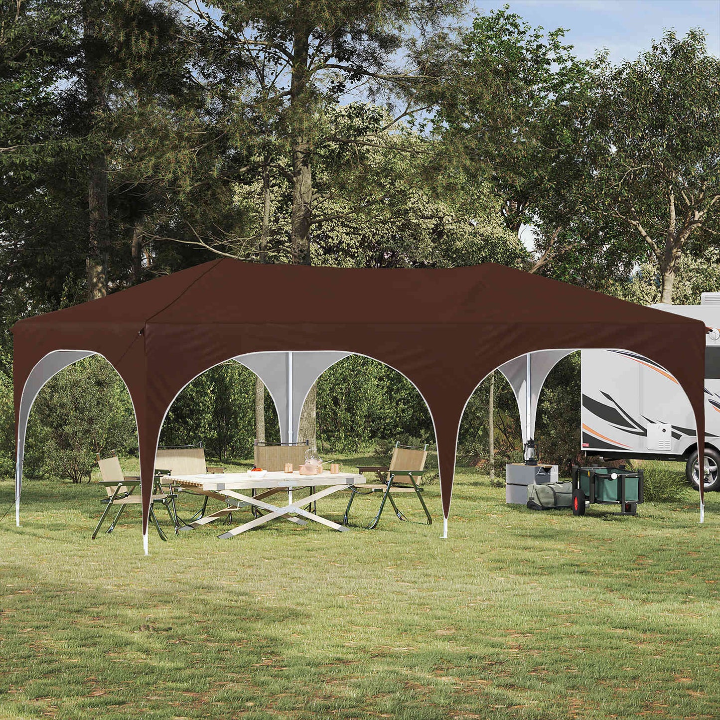 Pop-Up Svinību Teltis 575 X 288 X 245 Cm Oksforda Audums