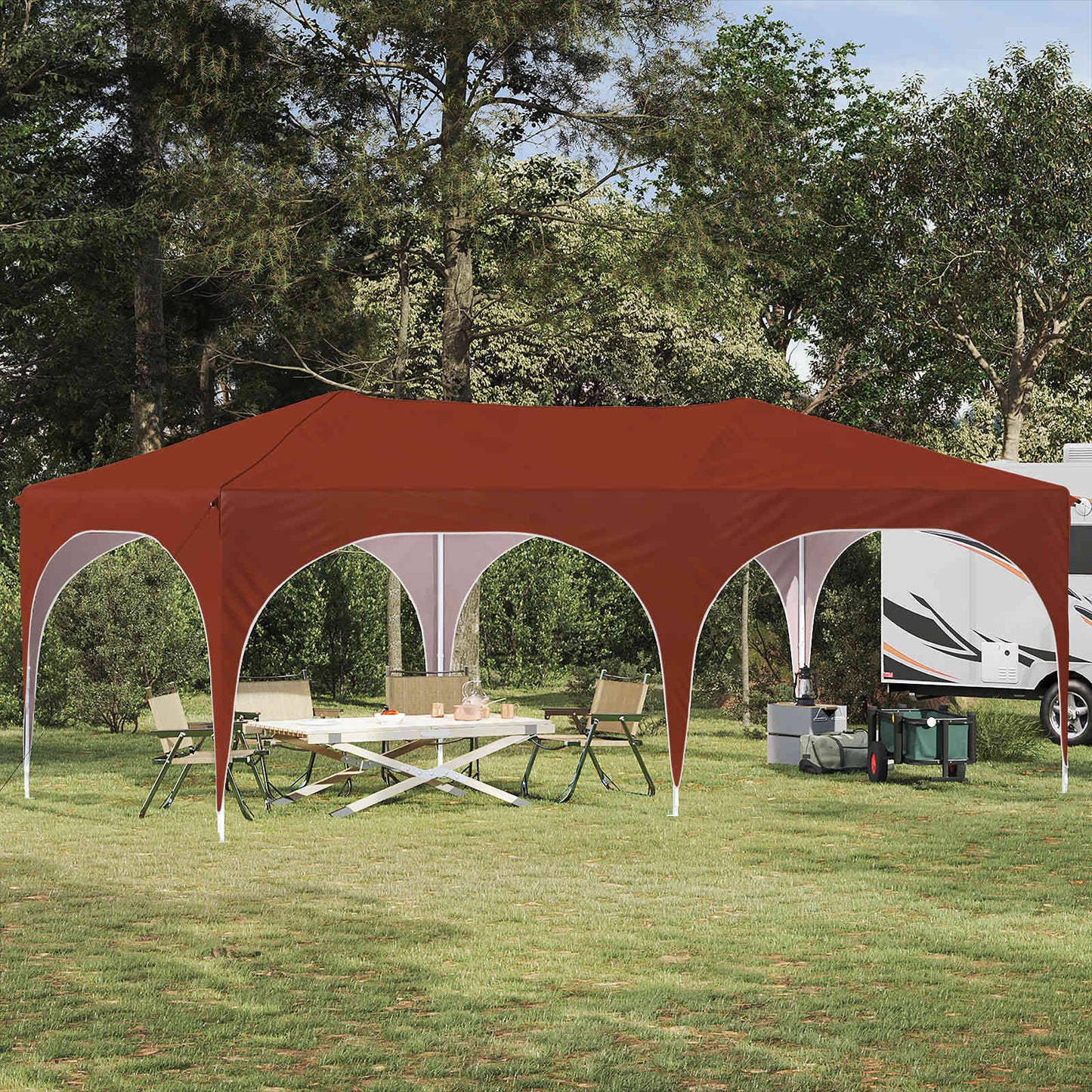 Pop-Up Svinību Teltis 575 X 288 X 245 Cm Oksforda Audums