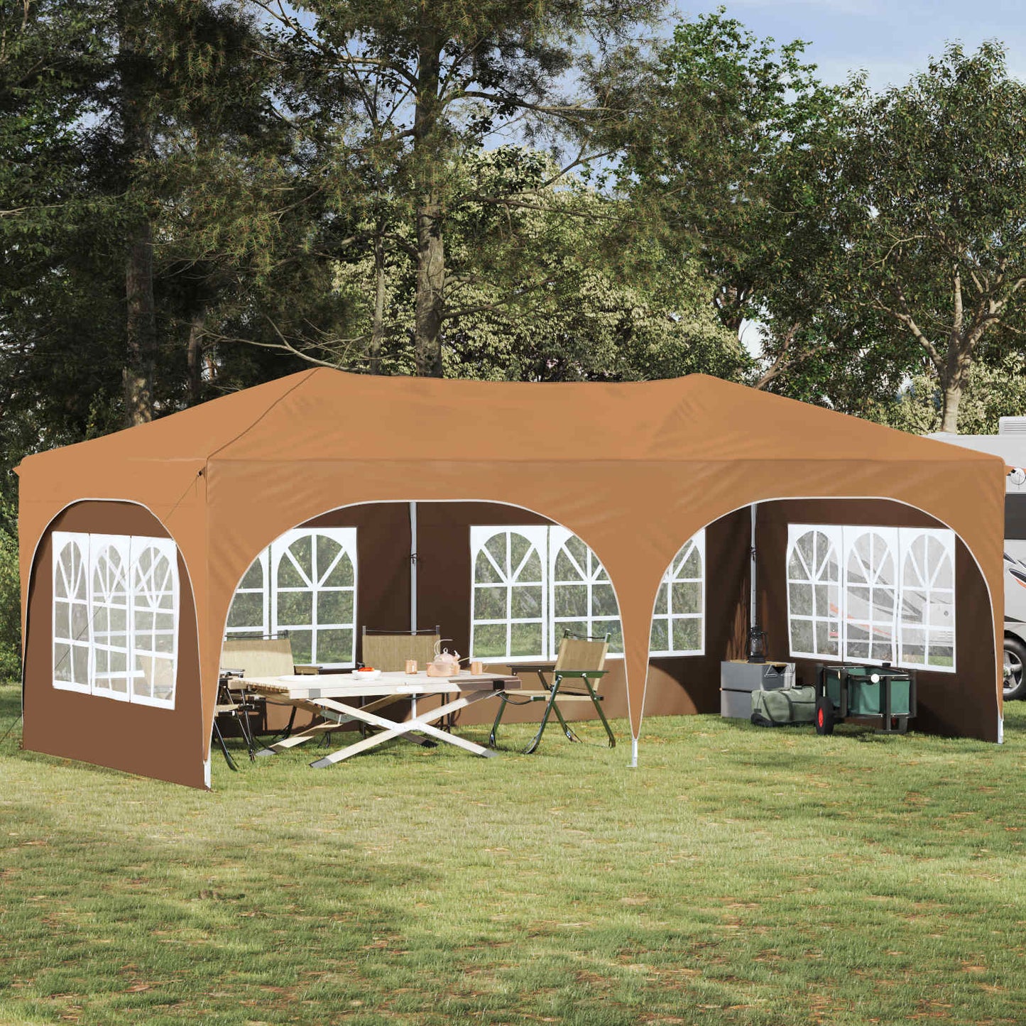Pop-Up Svinību Teltis 575 X 288 X 245 Cm Oksforda Audums