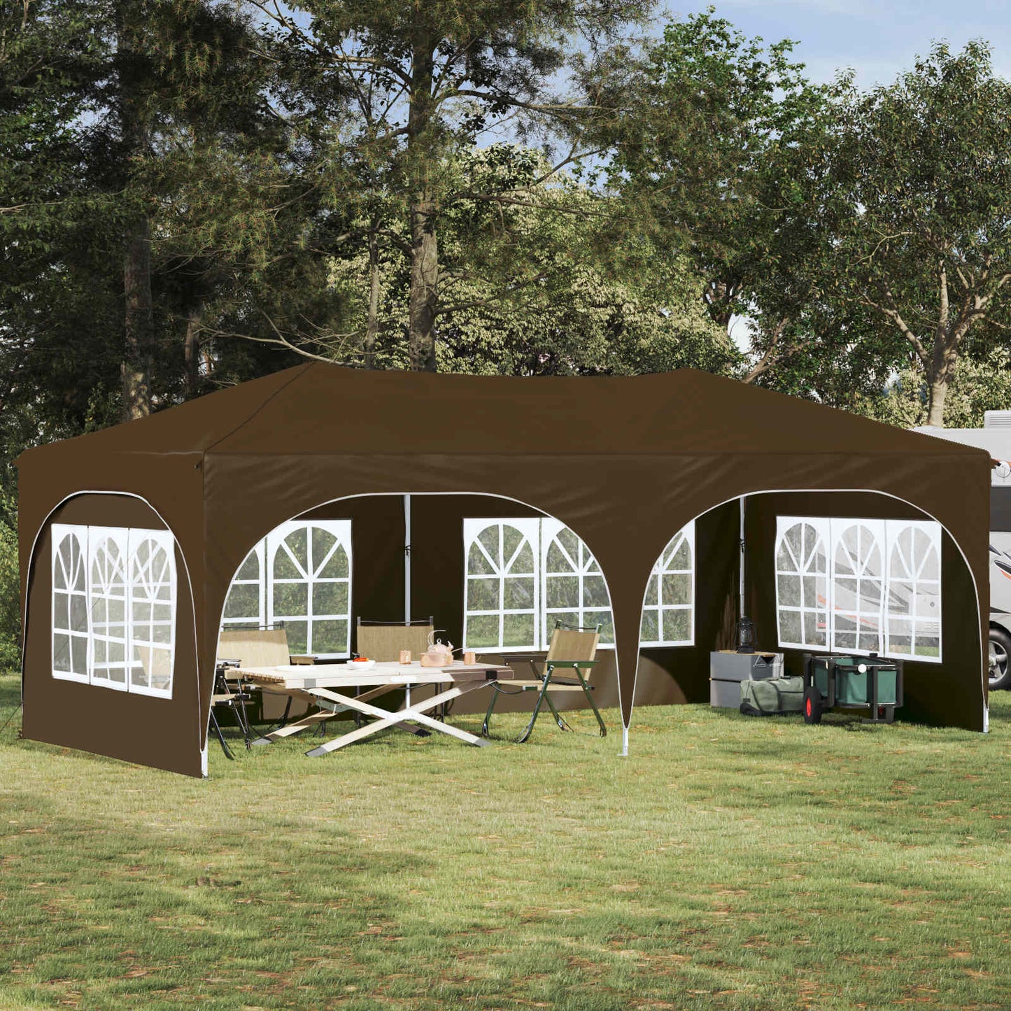 Pop-Up Svinību Teltis 575 X 288 X 245 Cm Oksforda Audums