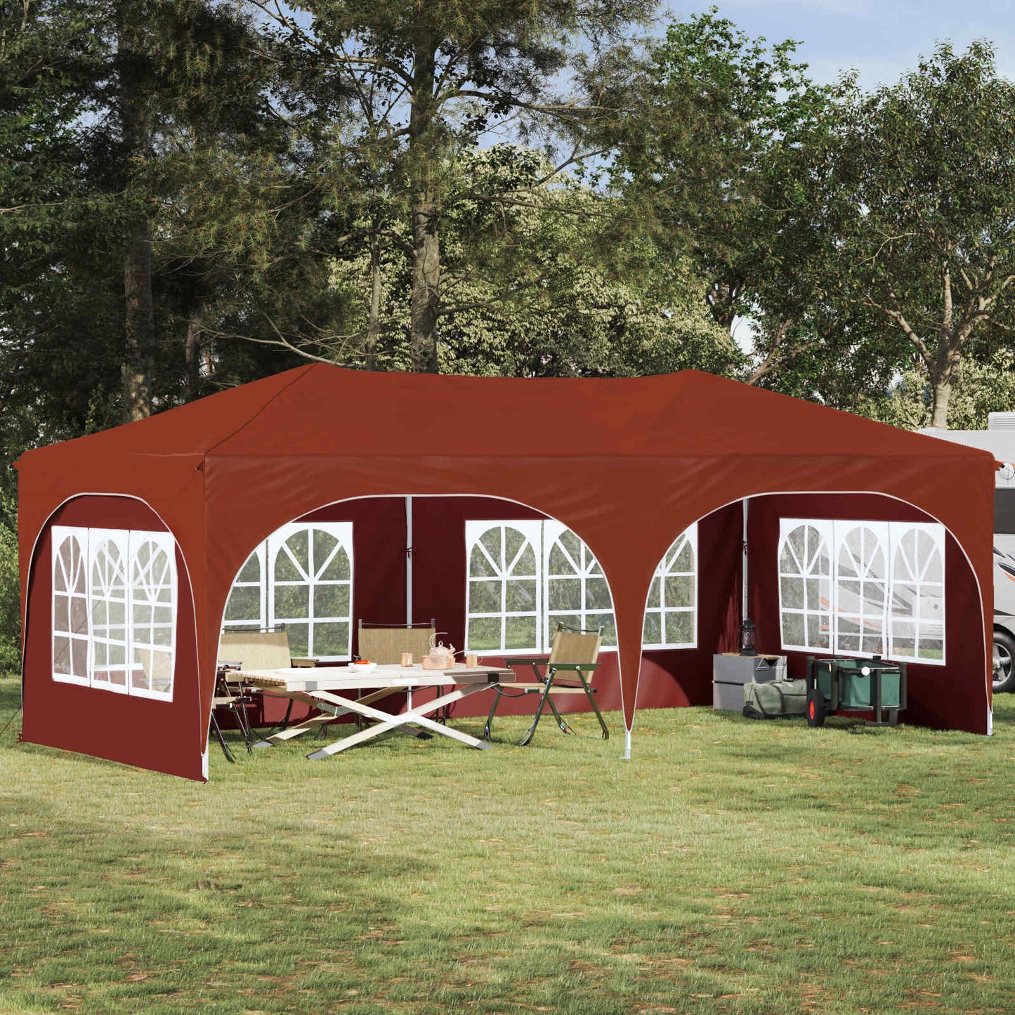 Pop-Up Svinību Teltis 575 X 288 X 245 Cm Oksforda Audums
