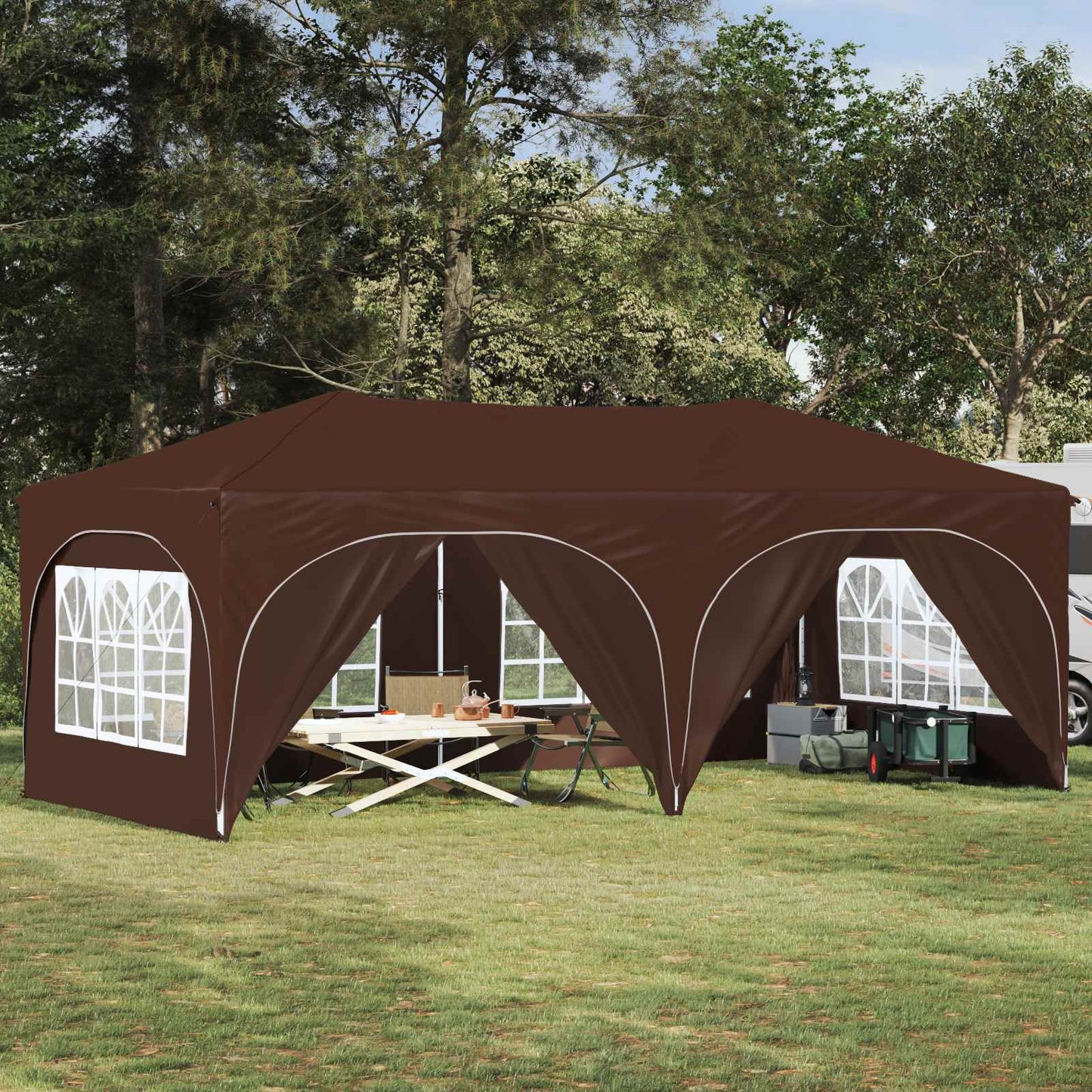 Pop-Up Svinību Teltis 575 X 288 X 245 Cm Oksforda Audums