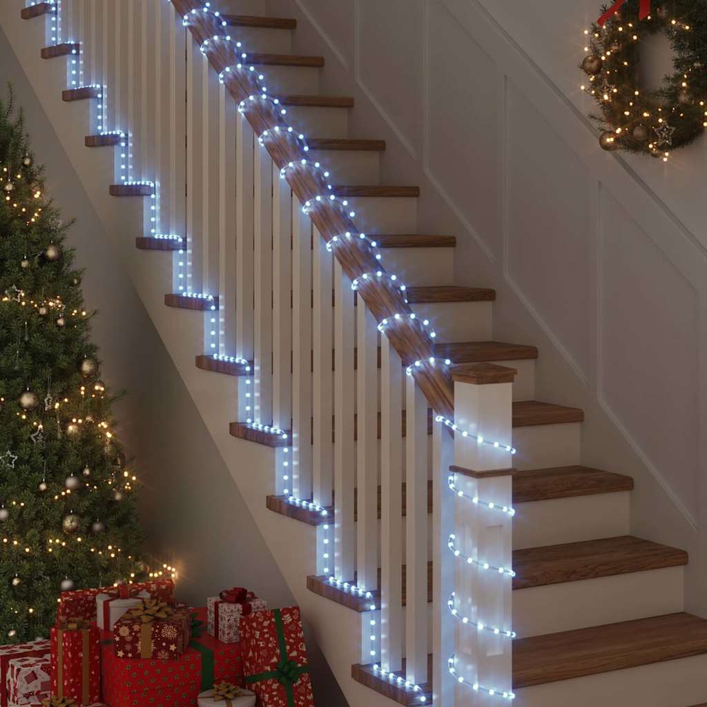 Virvju Gaisma Su 120 Led Auksti Balts Pvc