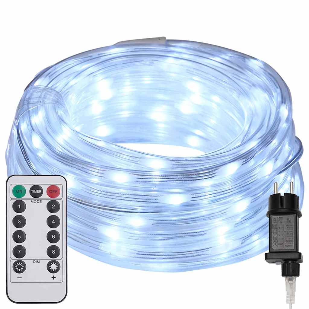 Virvju Gaisma Su 120 Led Auksti Balts Pvc