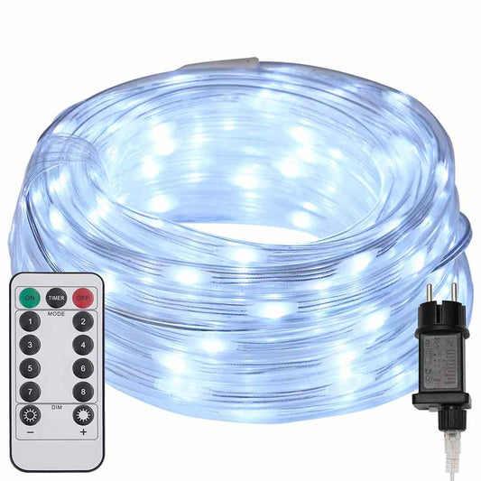 Virvju Gaisma Su 120 Led Auksti Balts Pvc