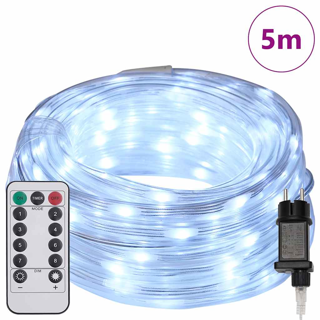 Virvju Gaisma Su 120 Led Auksti Balts Pvc