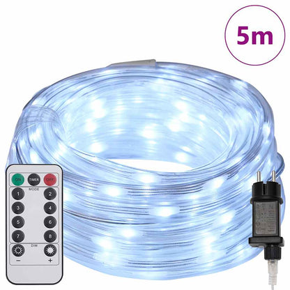 Virvju Gaisma Su 120 Led Auksti Balts Pvc