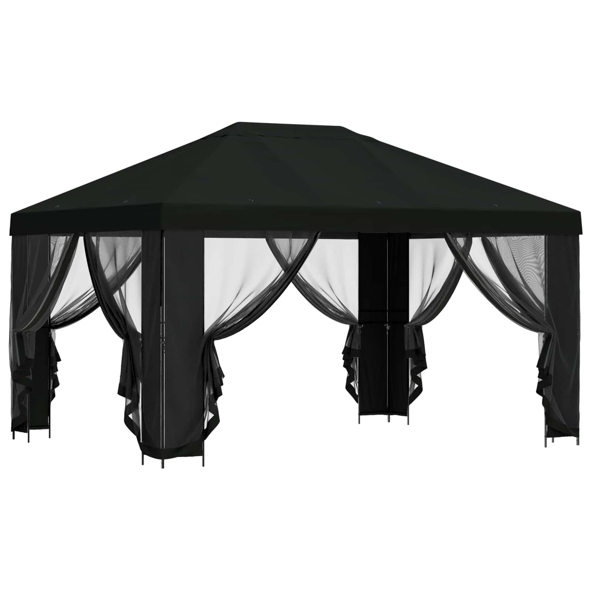 Paviljons Ar Sānu Sienām 4 × 3 M Poliesters Un Tērauds