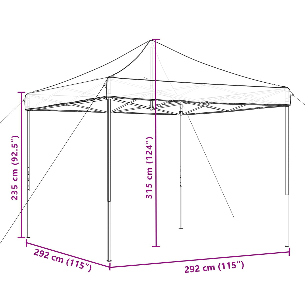 Balles Telts 292 X 292 X 315 Cm Oksforda Audums