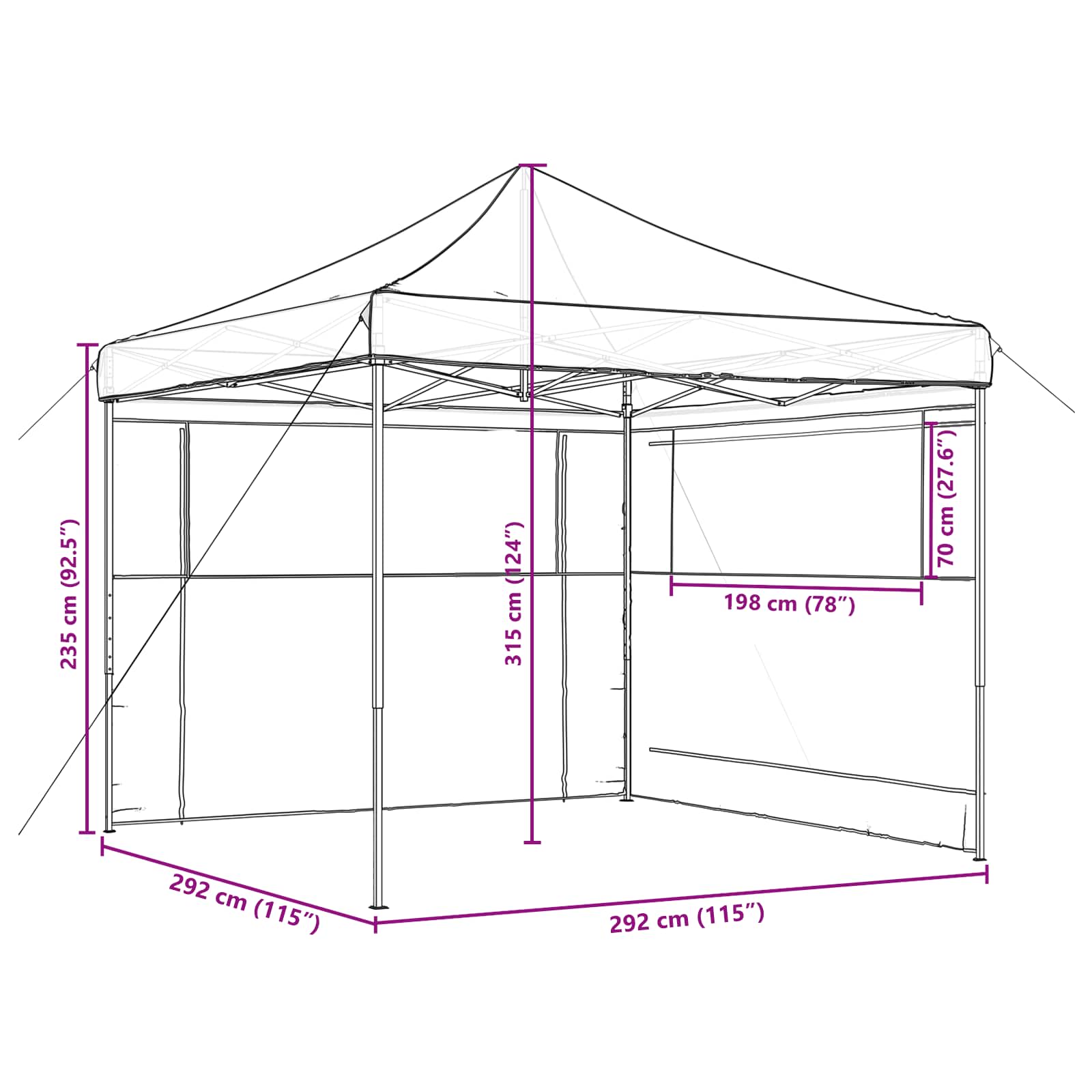 Balles Telts 292 X 292 X 315 Cm Oksforda Audums