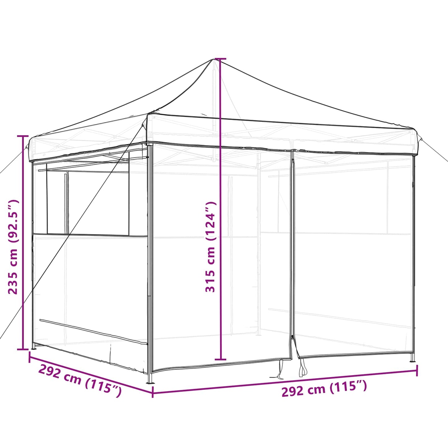 Balles Telts 292 X 292 X 315 Cm Oksforda Audums