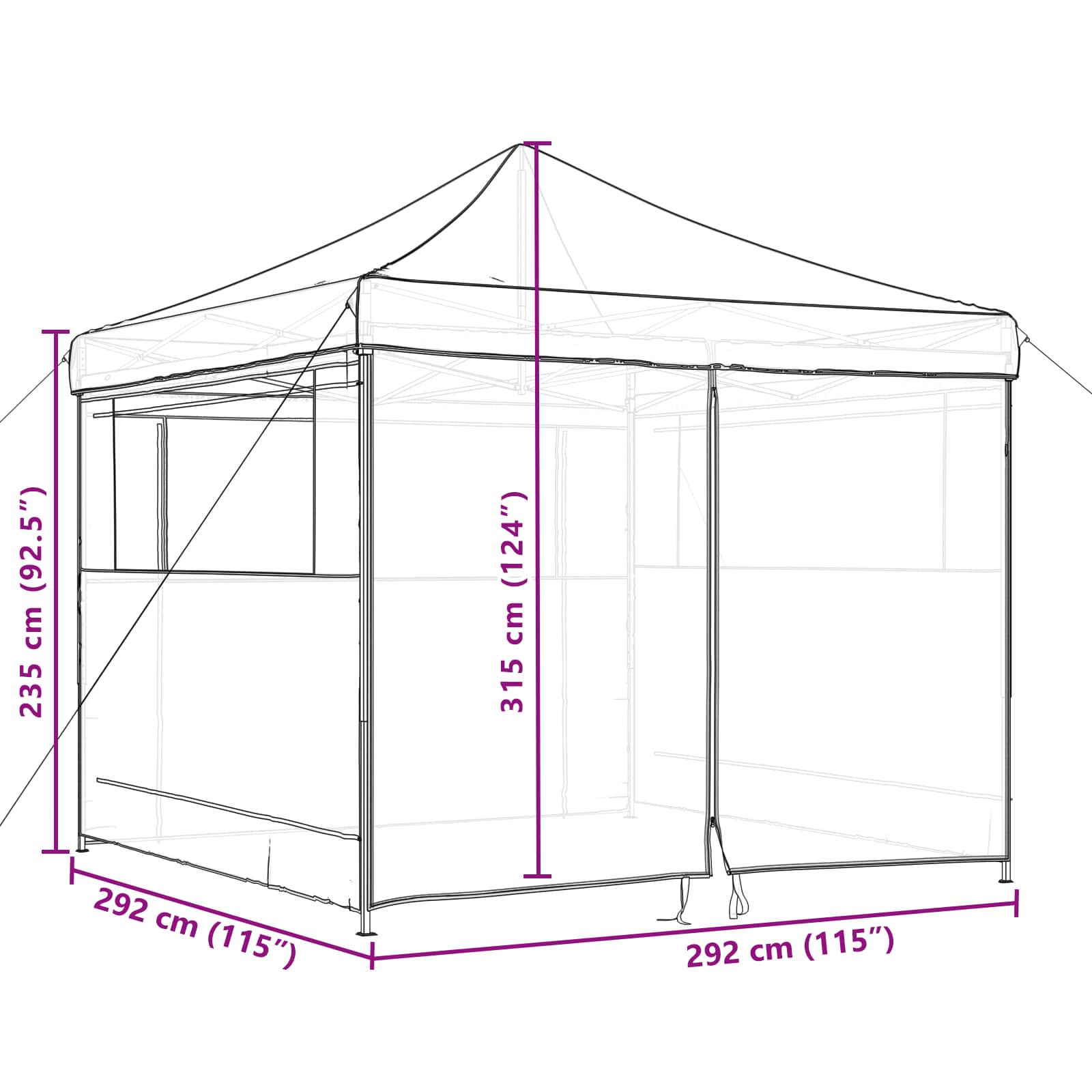 Balles Telts 292 X 292 X 315 Cm Oksforda Audums