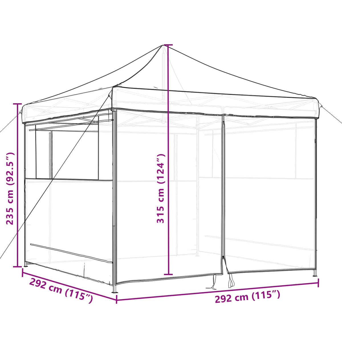 Balles Telts 292 X 292 X 315 Cm Oksforda Audums
