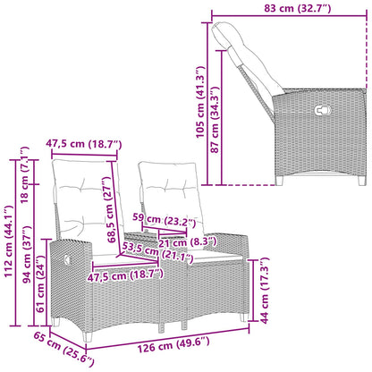Regulējams Solis Ar Galdu 2 -Seater 126 X 65 X 112 Cm
