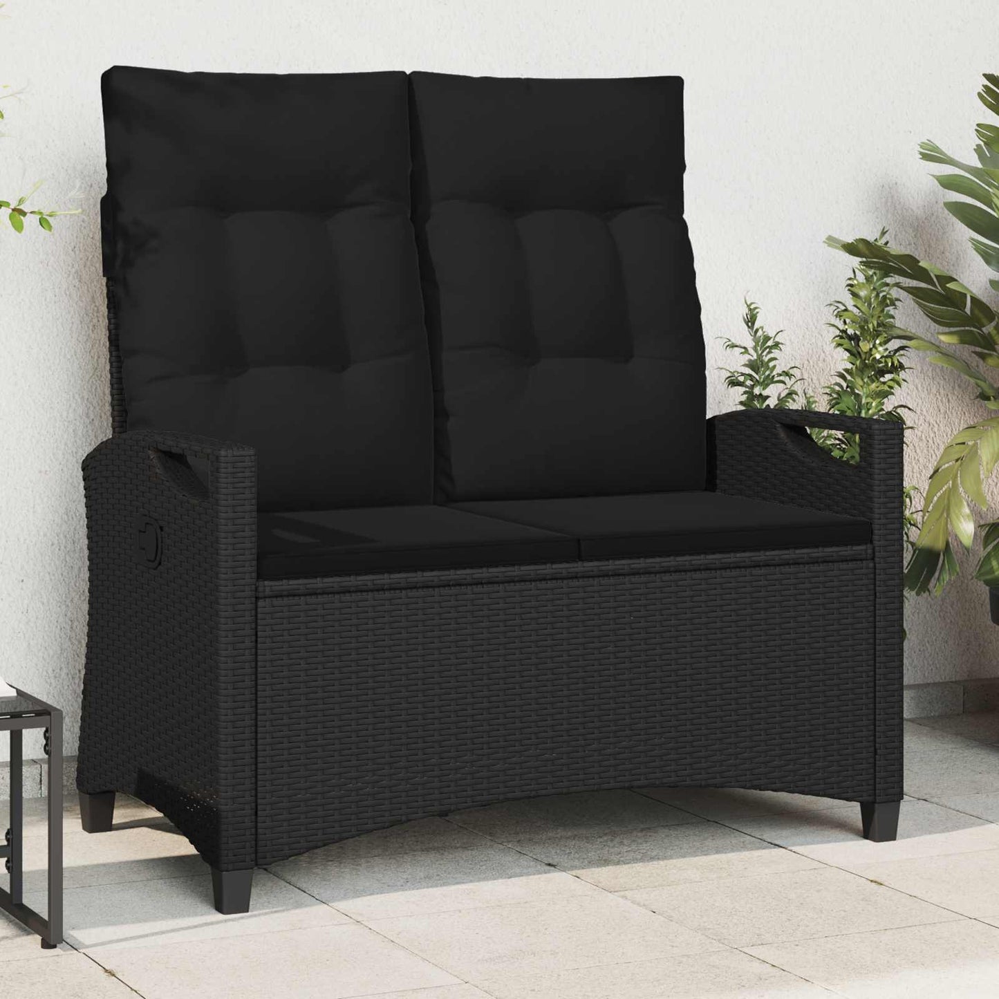 Dārza Sols Ar Spilvenu Melns Un Krēmkrāsa 105 X 60 X 112 Cm
