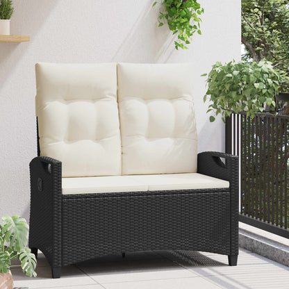 Dārza Sols Ar Spilvenu Melns Un Krēmkrāsa 105 X 60 X 112 Cm