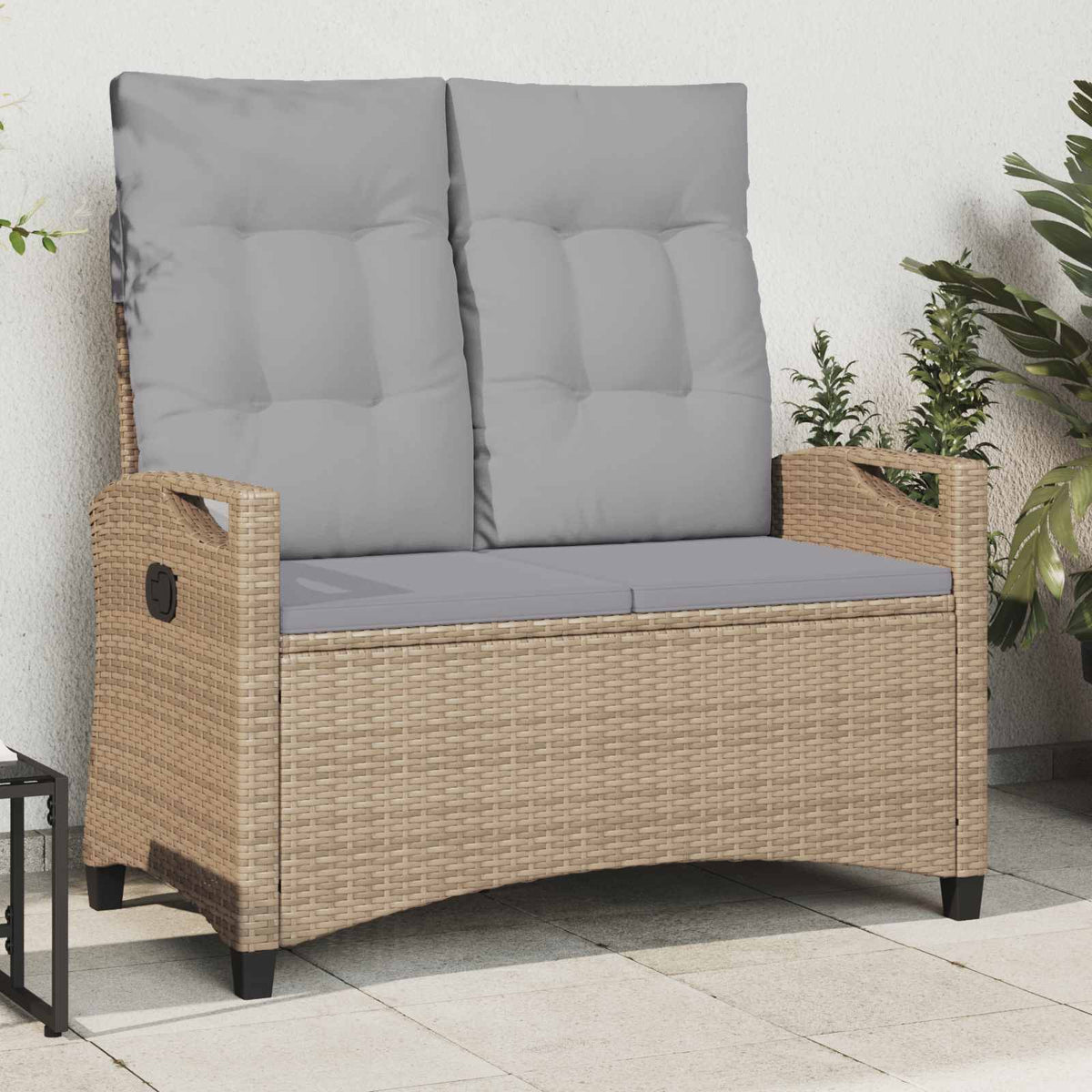 Dārza Sols Ar Spilvenu Melns Un Krēmkrāsa 105 X 60 X 112 Cm