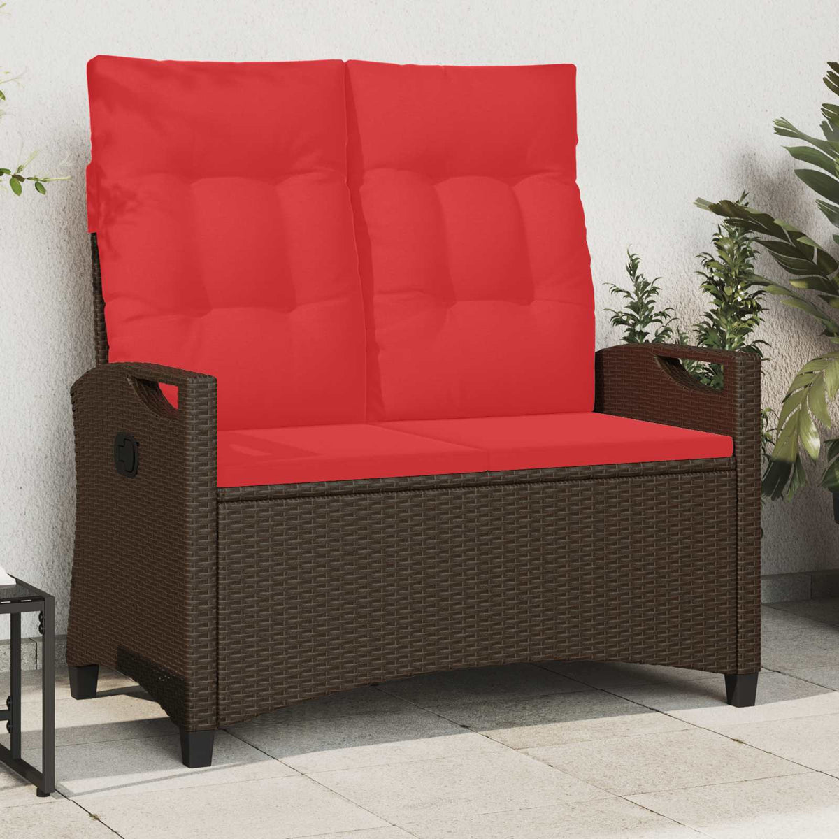 Dārza Sols Ar Spilvenu Melns Un Krēmkrāsa 105 X 60 X 112 Cm