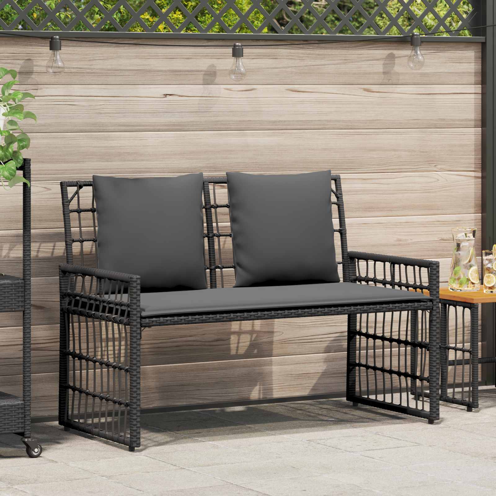 Āra Sols 2 -Seater 116 X 55 X 82 Cm Tērauds Un Poli Ratan