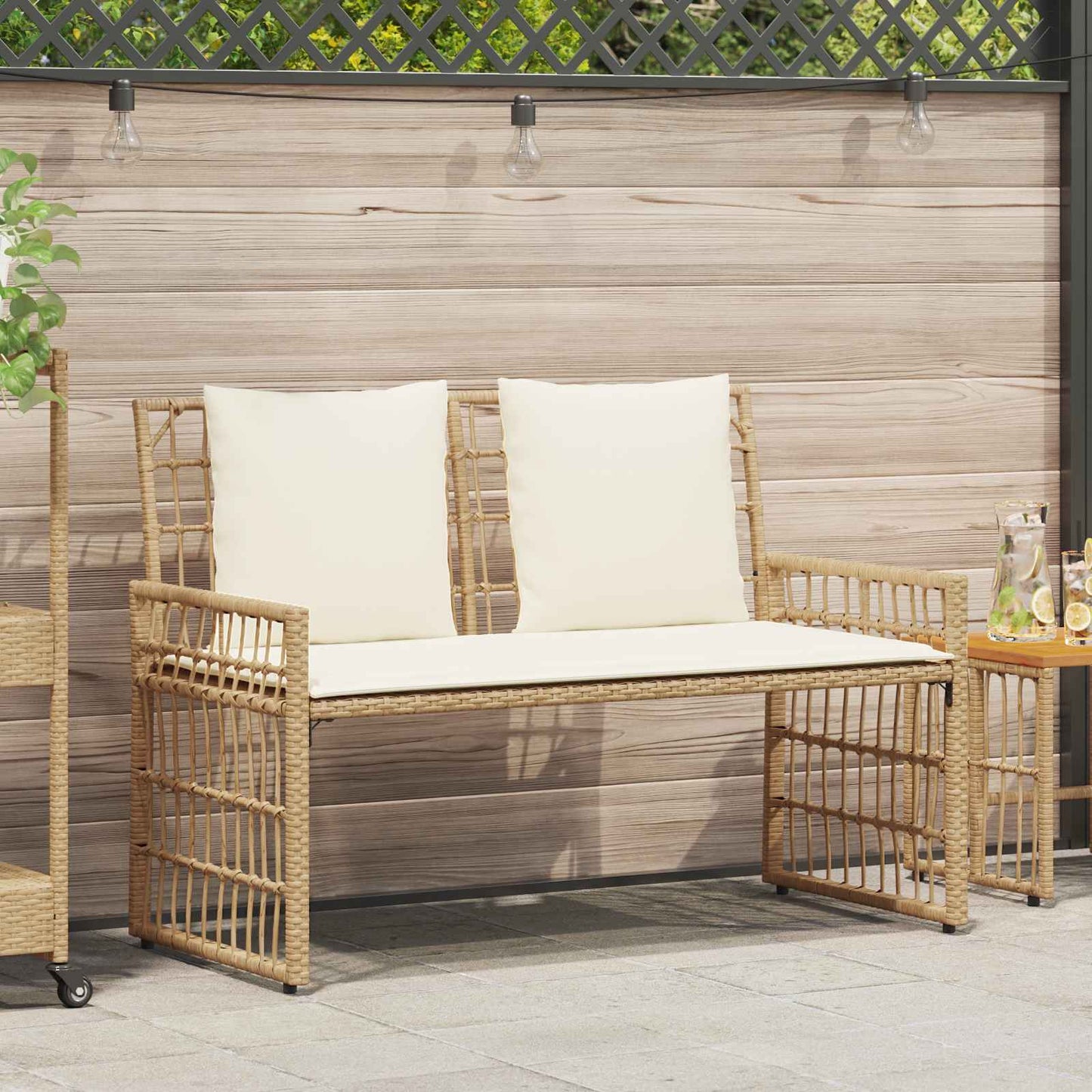 Āra Sols 2 -Seater 116 X 55 X 82 Cm Tērauds Un Poli Ratan