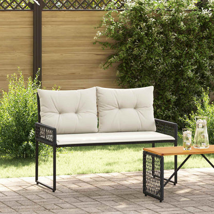 Āra Sols Ar Spilvenu Melns Un Krēmkrāsas Balts 118 X 55 X 82 Cm