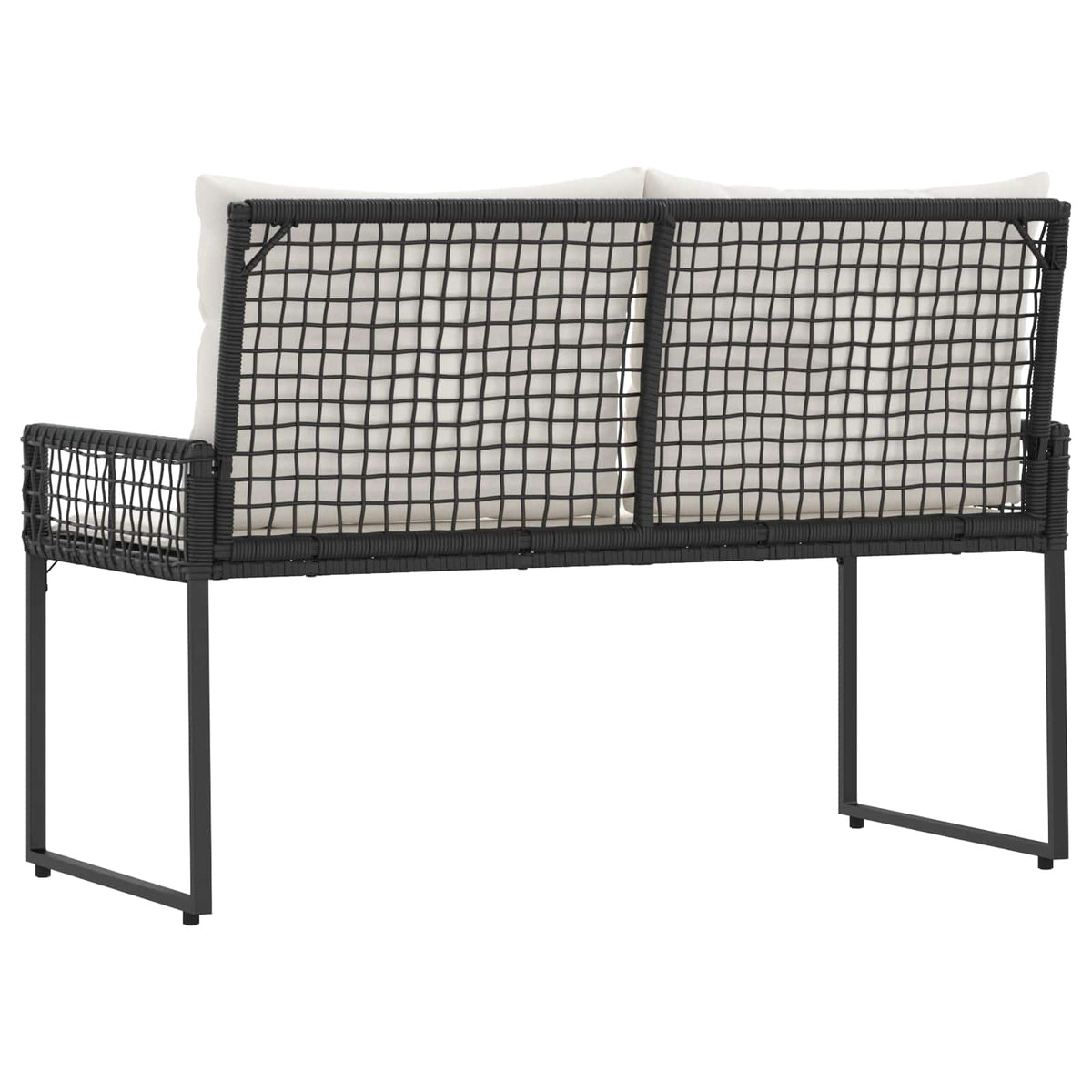 Āra Sols Ar Spilvenu Melns Un Krēmkrāsas Balts 118 X 55 X 82 Cm