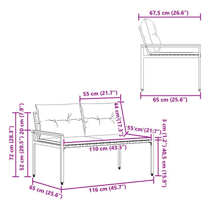 Āra Sols 2 -Seater 116 X 67,5 X 72 Cm Poliratāns