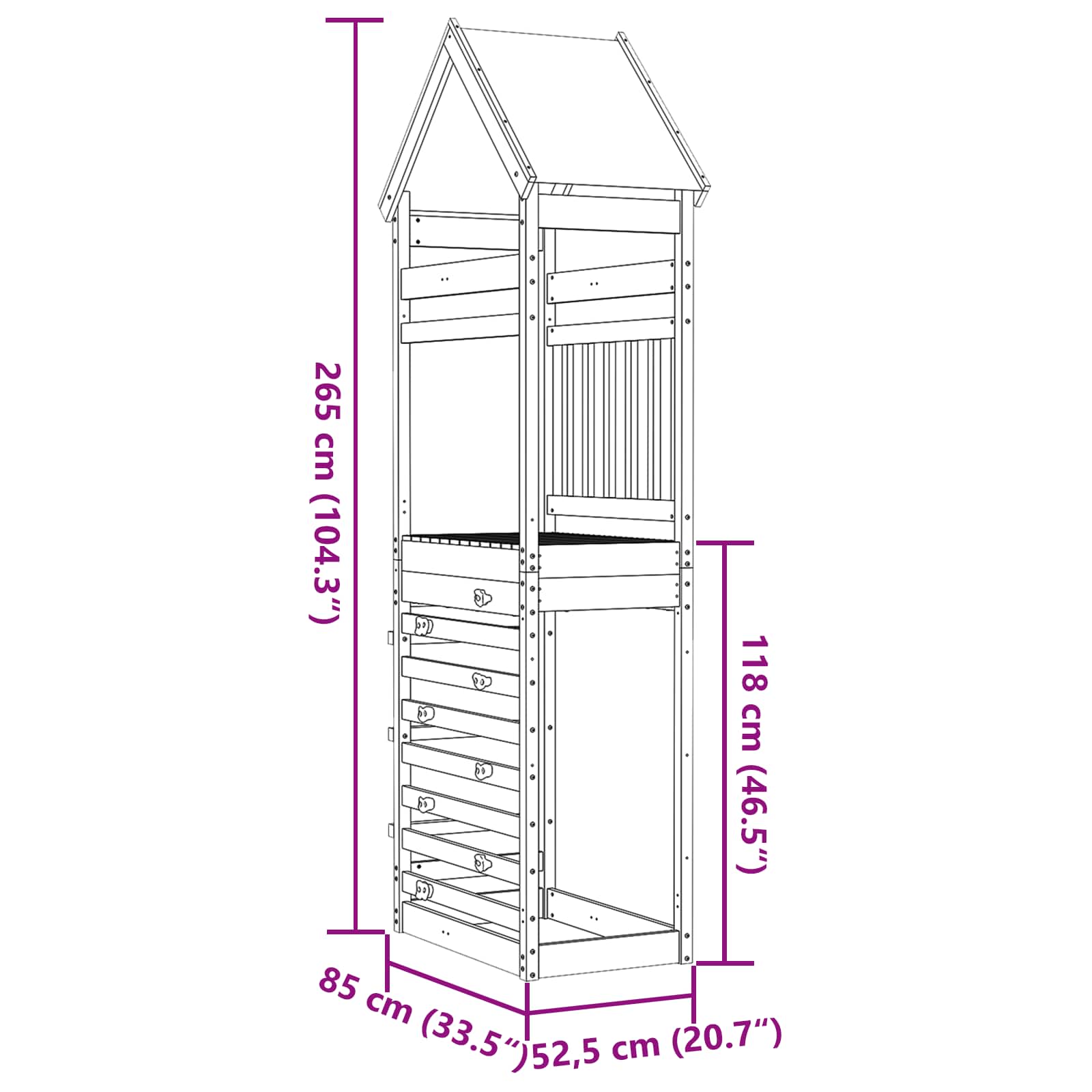 Spēļu Tornis Brūna 52,5 X 85 X 265 Cm