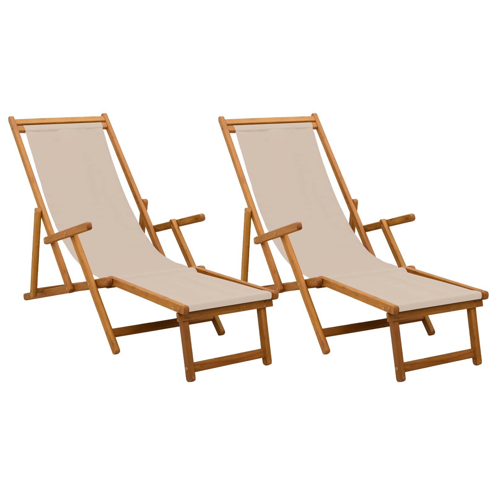 Saliekamais Sauļošanās Krēsls 2 Pcs 3 Pozīcija