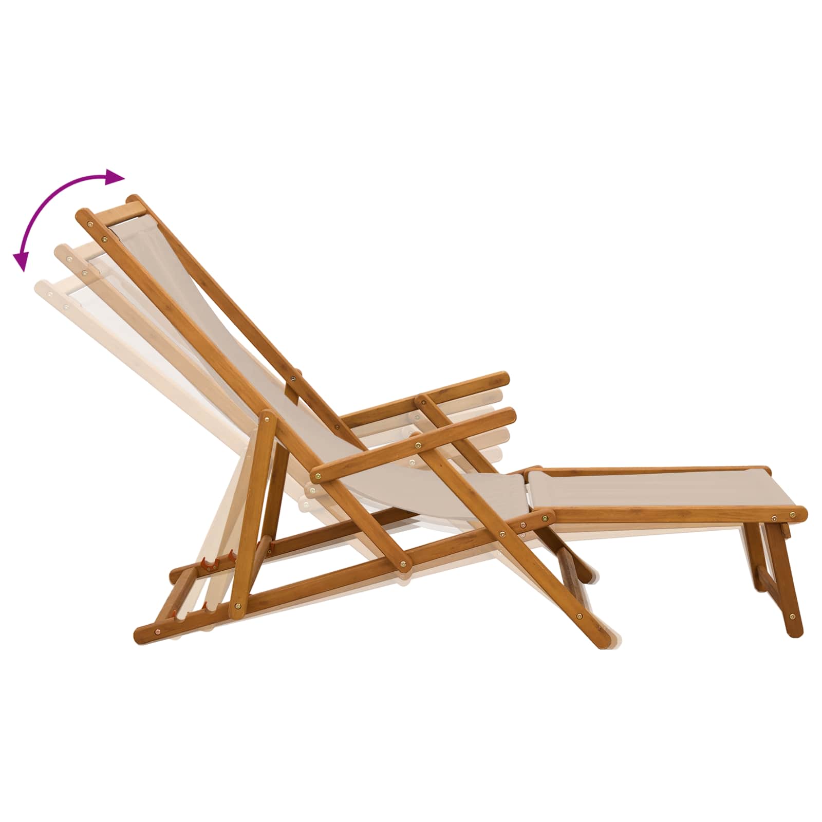 Saliekamais Sauļošanās Krēsls 2 Pcs 3 Pozīcija