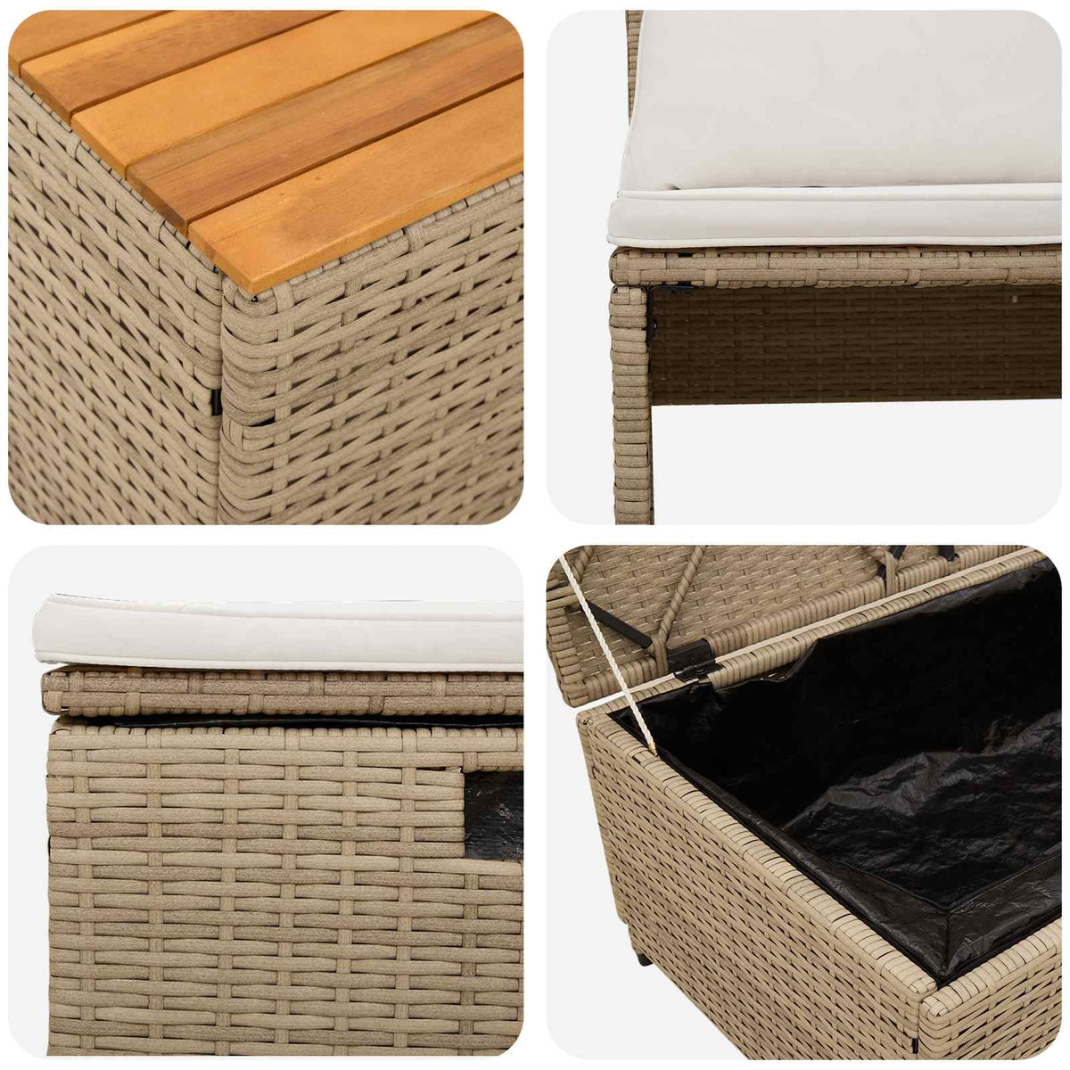 Āra Dīvānu Komplekts 4 -Seater 4 Gab. 55 X 30 X 39 Cm