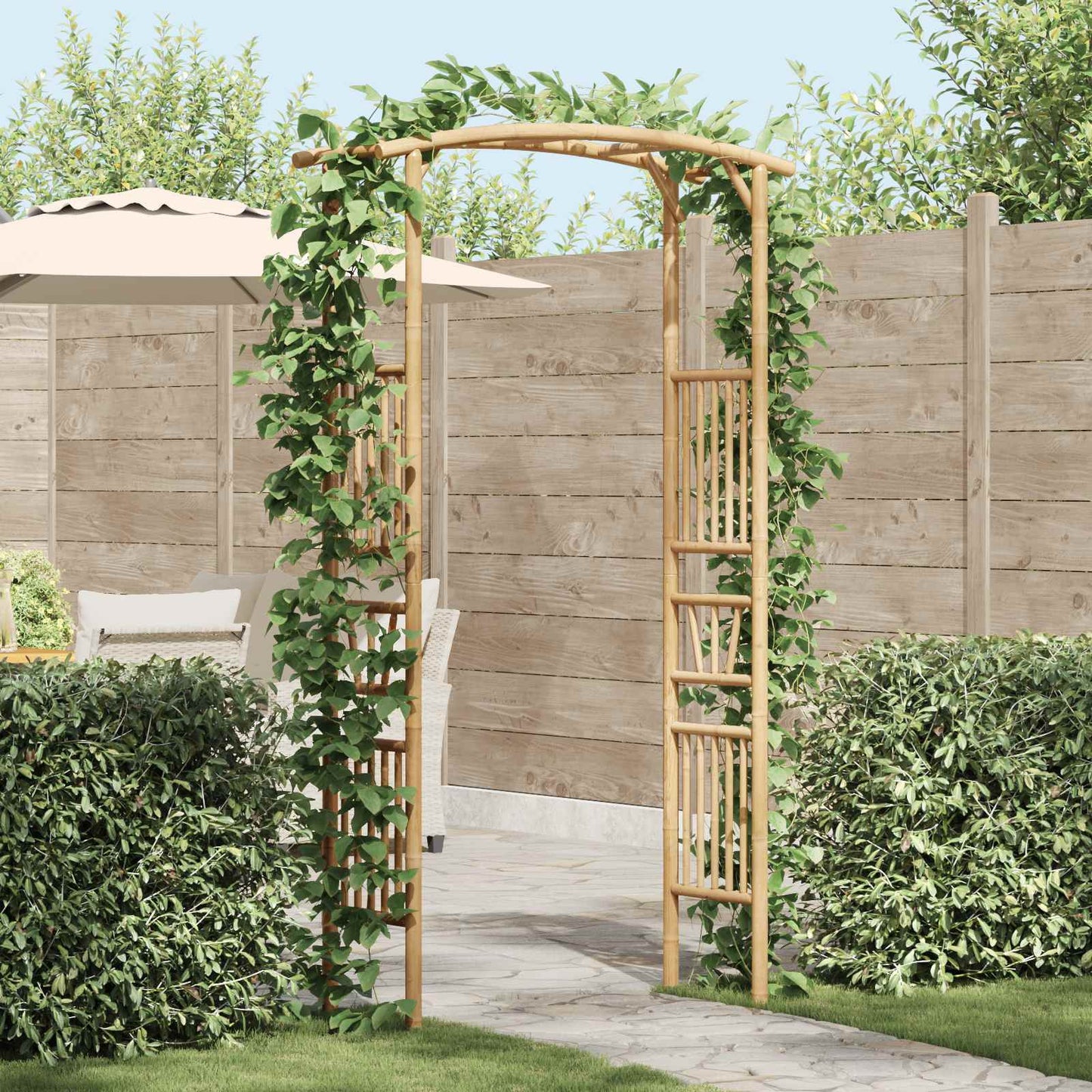 Dārza Arka Dabiska 177 X 40 X 205 Cm Bambuss