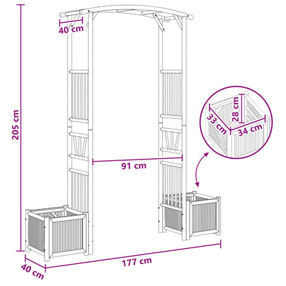 Dārza Arka Dabiska 177 X 40 X 205 Cm Bambuss