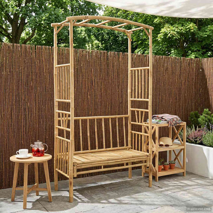 Dārza Arka Ar Soliņu 115 X 50 X 205 Cm Bambuss