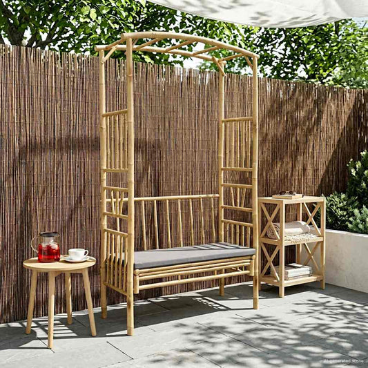 Dārza Arka Ar Soliņu 115 X 50 X 205 Cm Bambuss