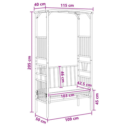 Dārza Arka Ar Soliņu 115 X 50 X 205 Cm Bambuss