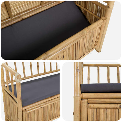 Dārza Krātuves Sols 110 X 47 X 80 Cm Bambuss Dabiska Taisnstūra