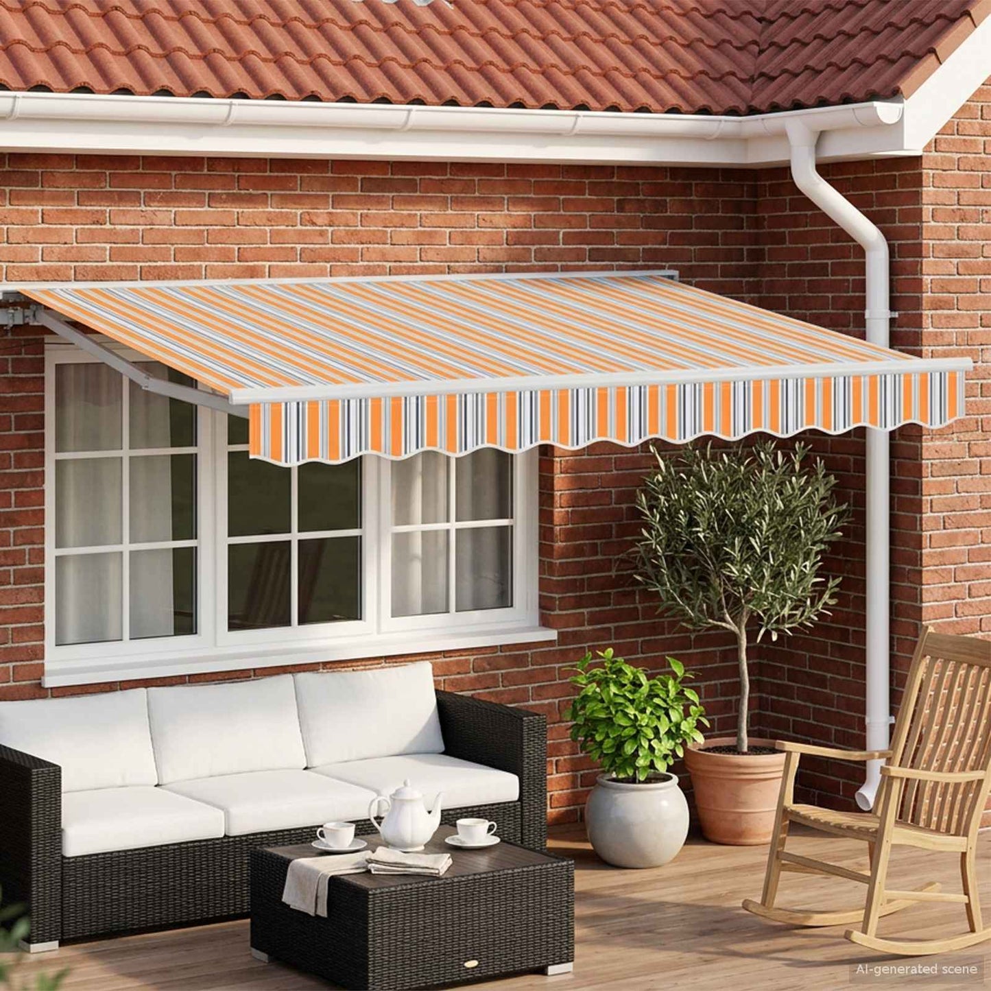 Pārklājuma Struktūra Zila Un Oranža 350 X 250 Cm