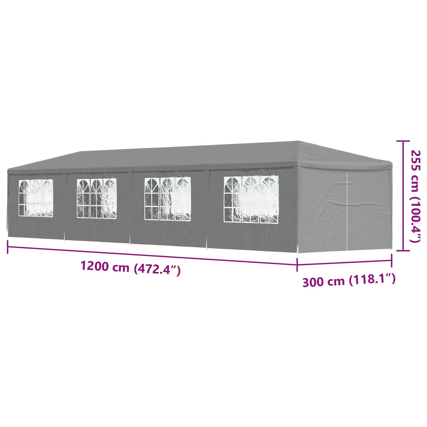 Balles Telts 1200 X 300 X 255 Cm Pe Un Tērauds