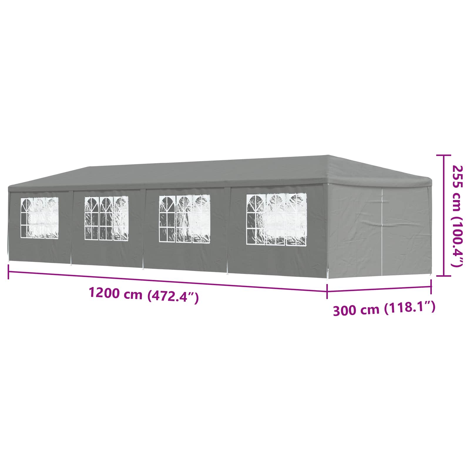 Balles Telts 1200 X 300 X 255 Cm Pe Un Tērauds