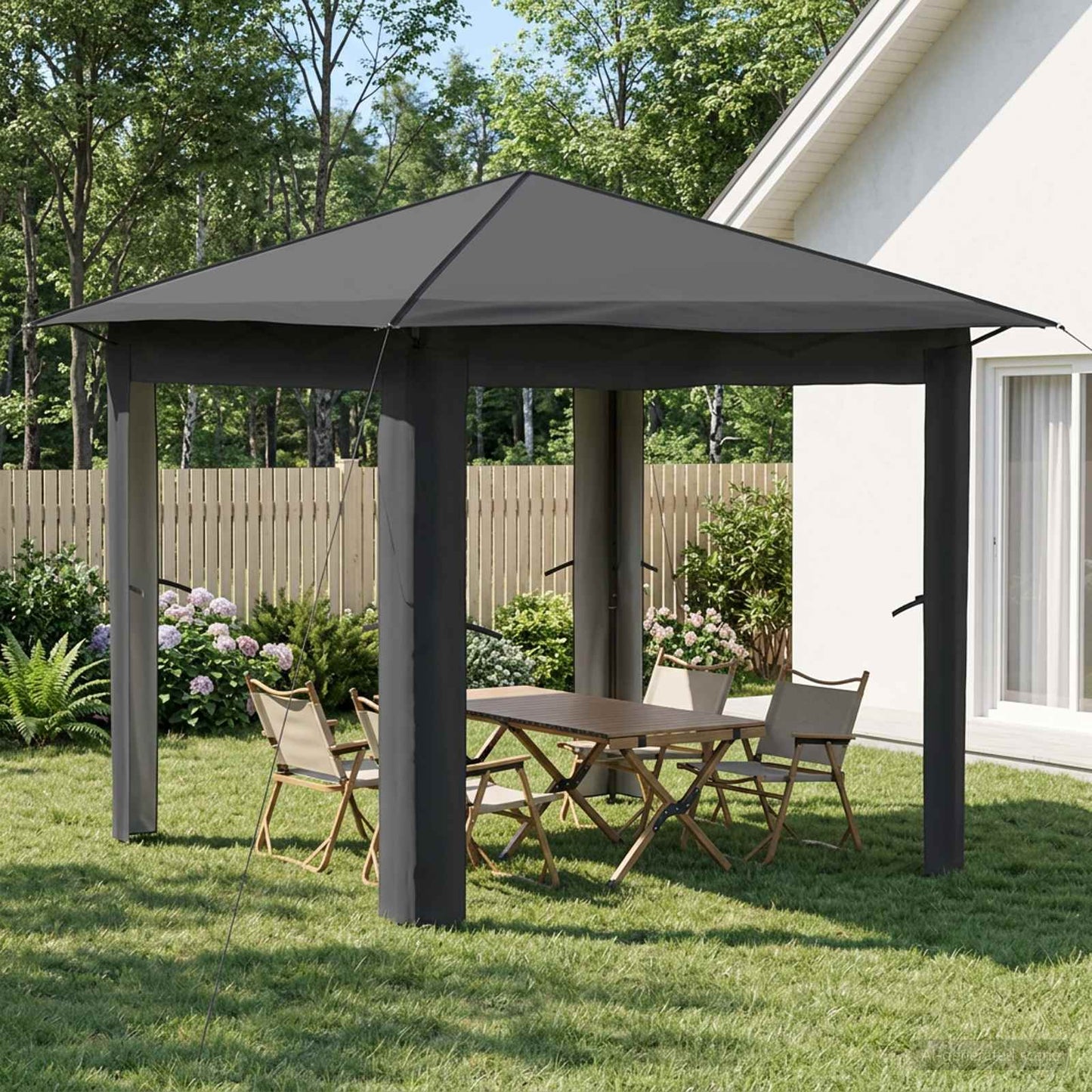 Paviljons 2,6 X 2,6 M Krēmkrāsas Un Antracīta