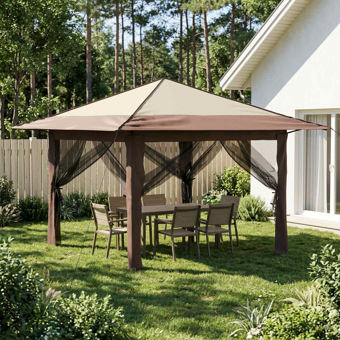 Paviljons Krēmkrāsas Un Brūna