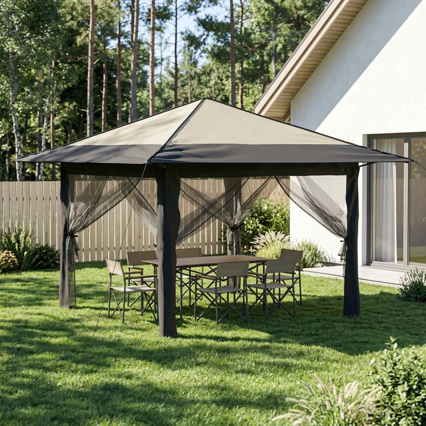 Paviljons Krēmkrāsas Un Brūna