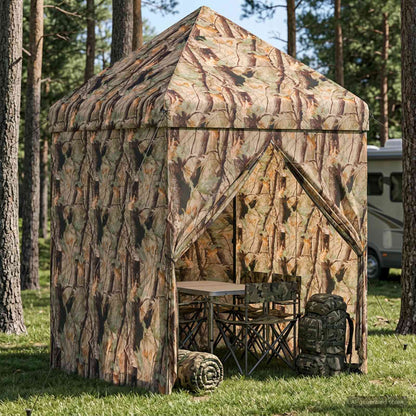 Pop-Up Paviljons Ar 4 Sienām Meža Kamuflāža