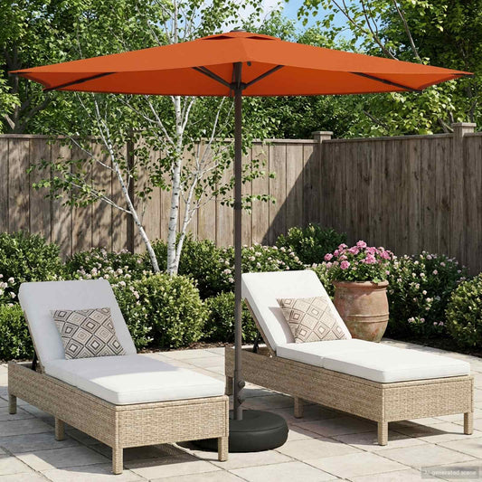 Dārza Parasols Ar Pamatu 270 X 270 Cm Poliesters Taisnstūra
