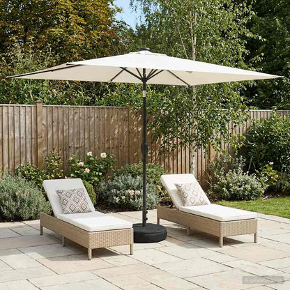 Dārza Parasols Ar Led Gaismām Un Pamatni 300 X 300 Cm