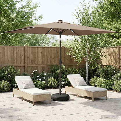 Dārza Parasols Ar Led Gaismām Un Pamatni 300 X 300 Cm