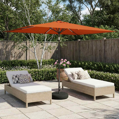 Dārza Parasols Ar Led Gaismām Un Pamatni 300 X 300 Cm